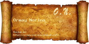 Ormay Norina névjegykártya